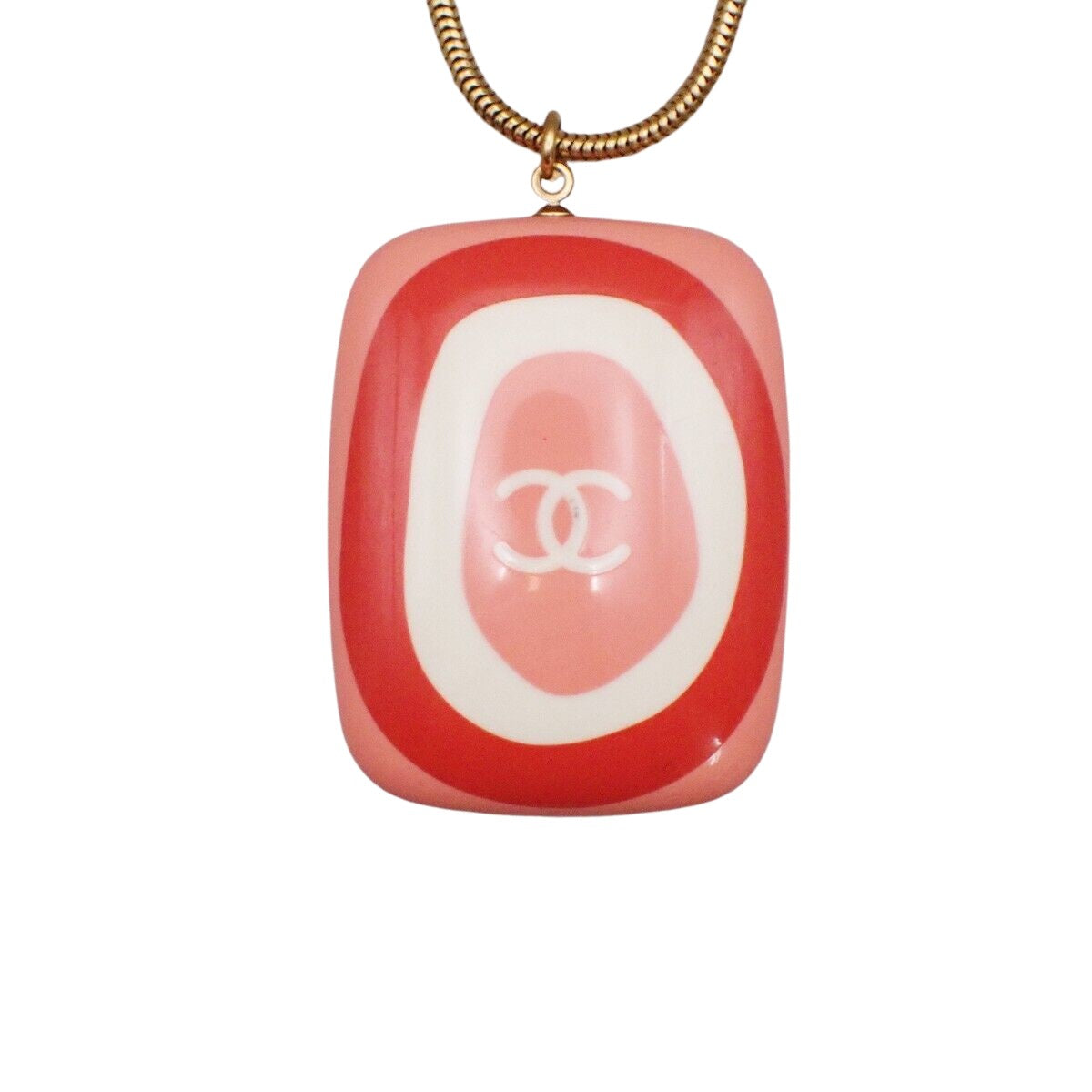 Chanel Coco Mark, Red, Gold Plated, necklace