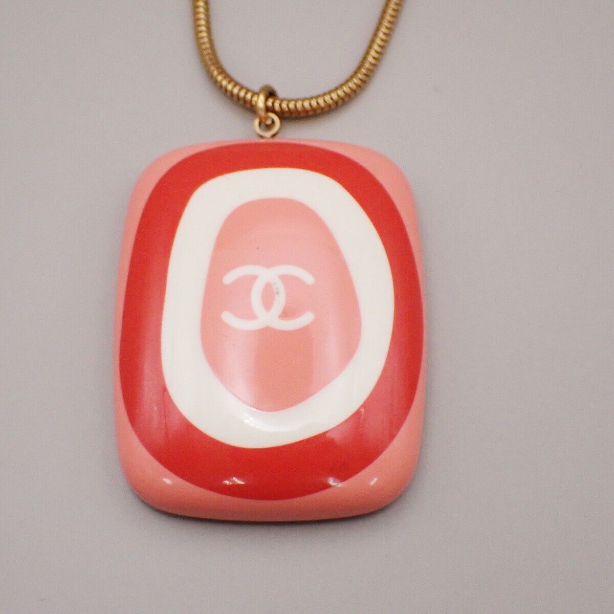 Chanel Coco Mark, Red, Gold Plated, necklace