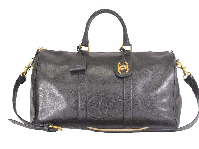 Chanel Cc, Black, Leather, travel