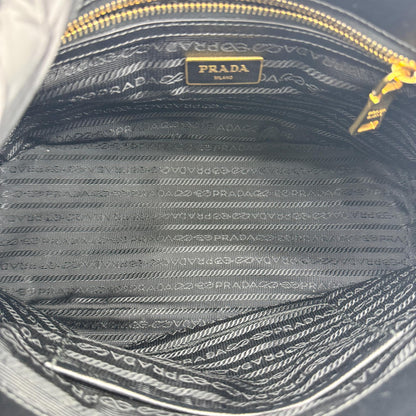 Prada Galleria Double Zip Saffiano Leather, Black, Leather, Tote Bag