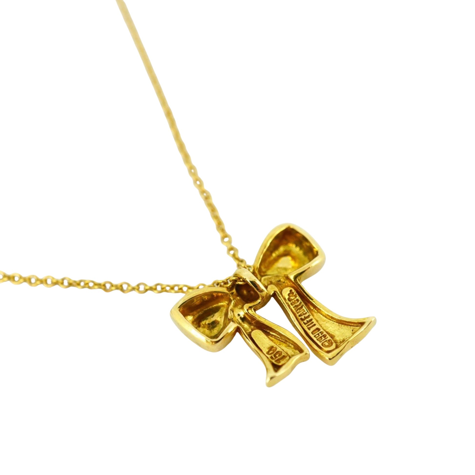 Tiffany & Co Ribbon, Gold, Yellow Gold, necklace