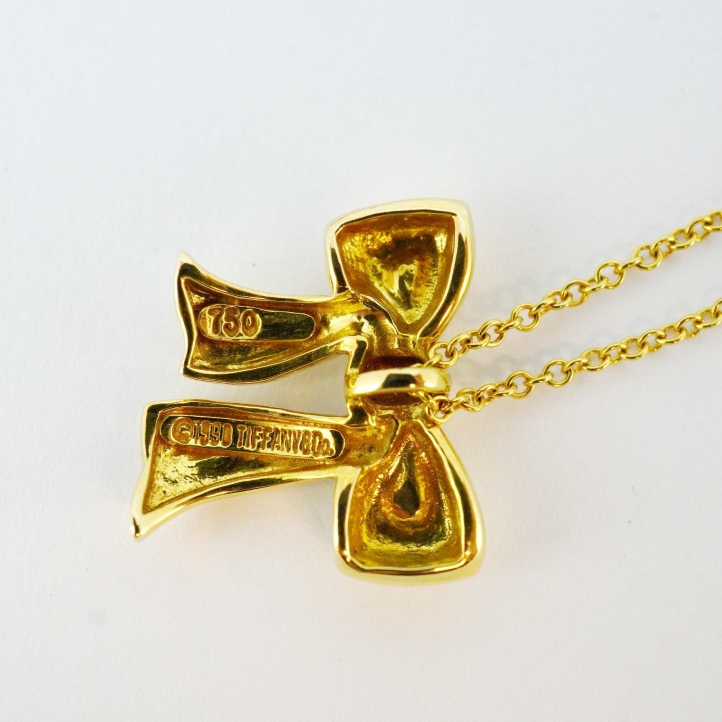 Tiffany & Co Ribbon, Gold, Yellow Gold, necklace