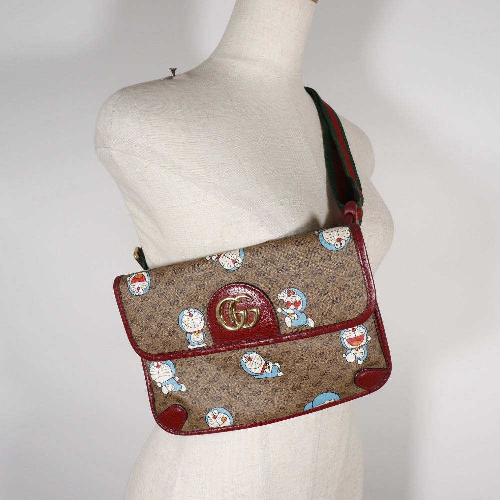 Gucci Doraemon, Brown, Canvas, shoulder