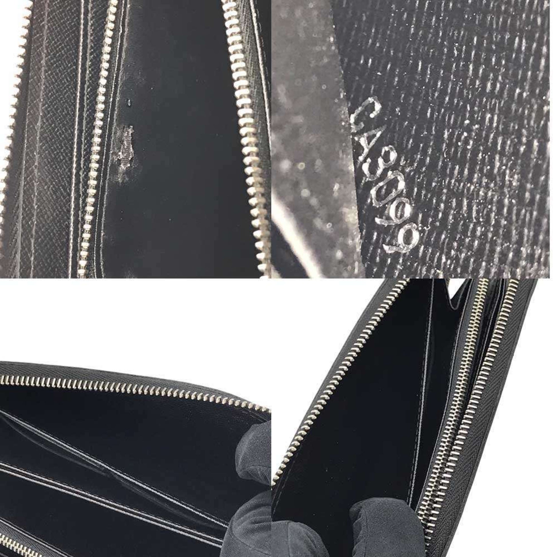 Louis Vuitton Portefeuille zippy, Black, Leather, wallet