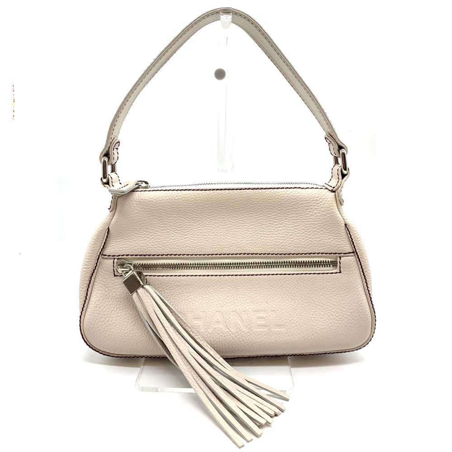 Chanel, Beige, Leather, shoulder