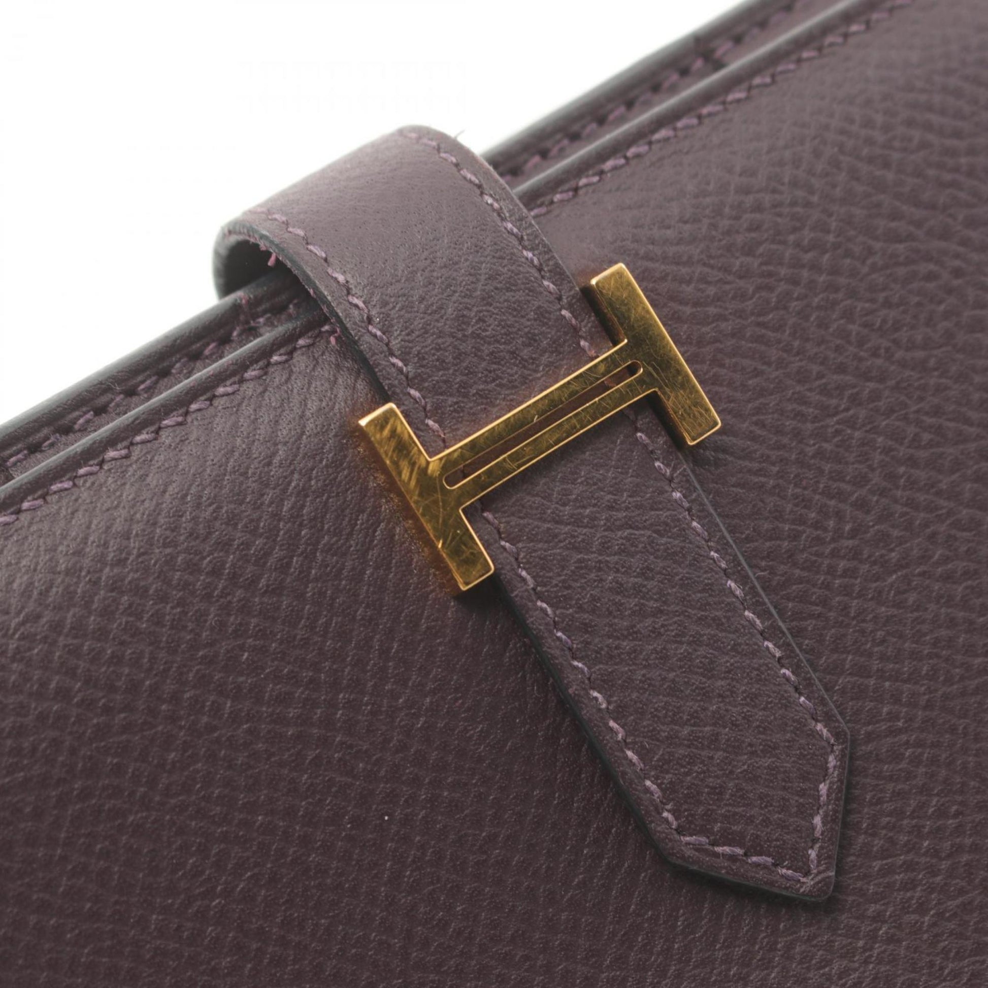 Hermès, Purple, Leather, wallet