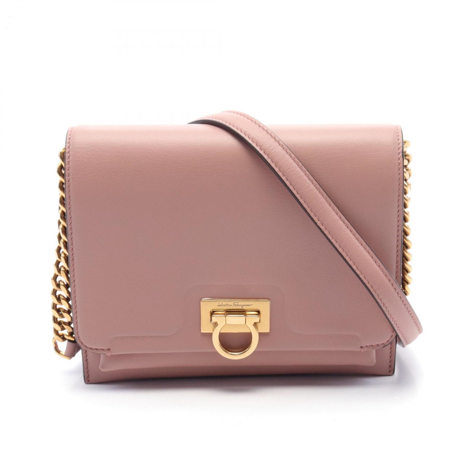 Salvatore Ferragamo Gancini, Pink, Leather, shoulder