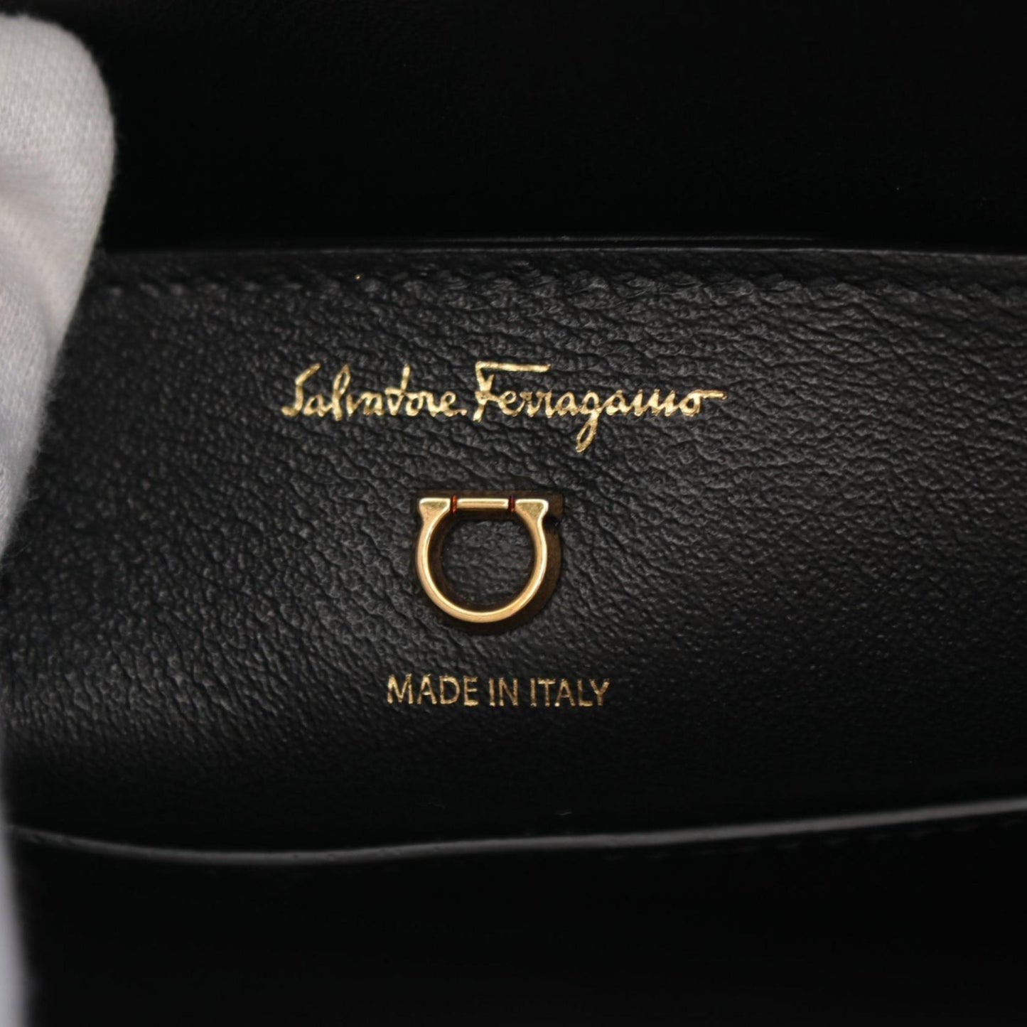 Salvatore Ferragamo Gancini, Black, Leather, shoulder