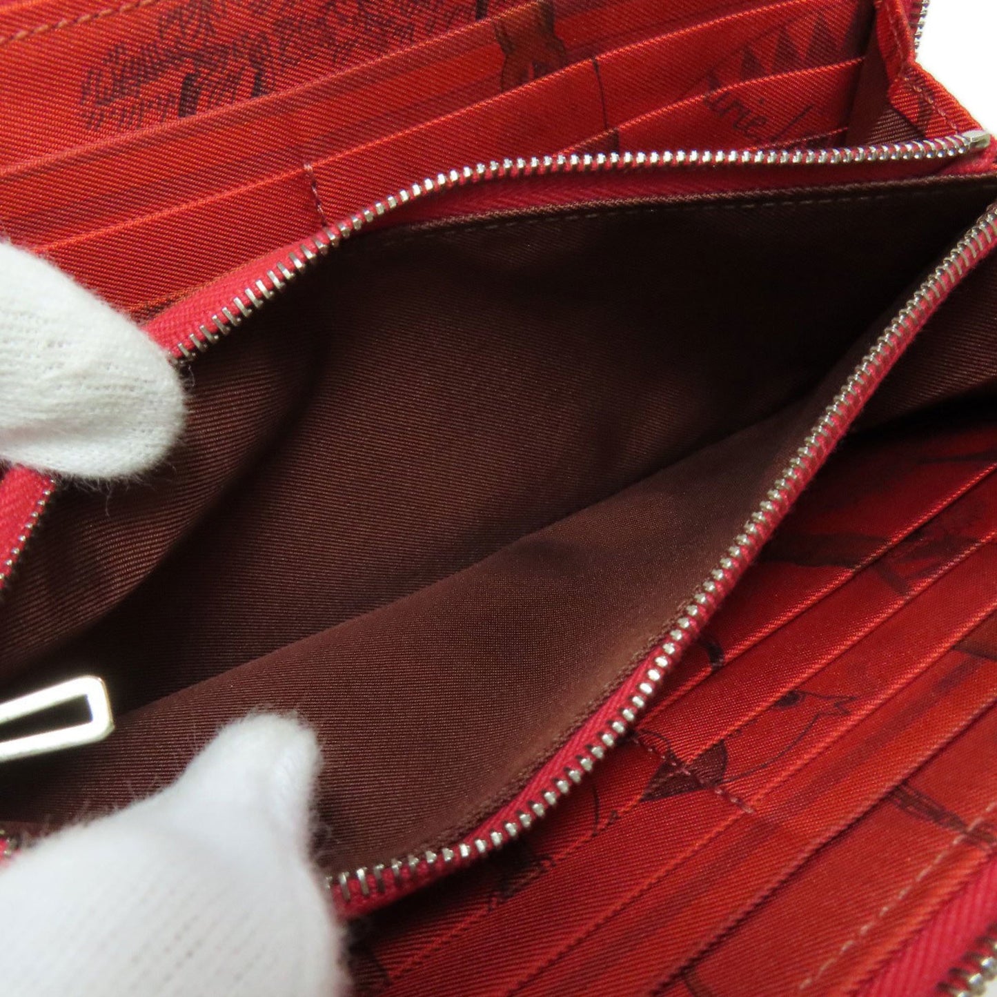 Hermès Silk'In, Red, Leather, wallet