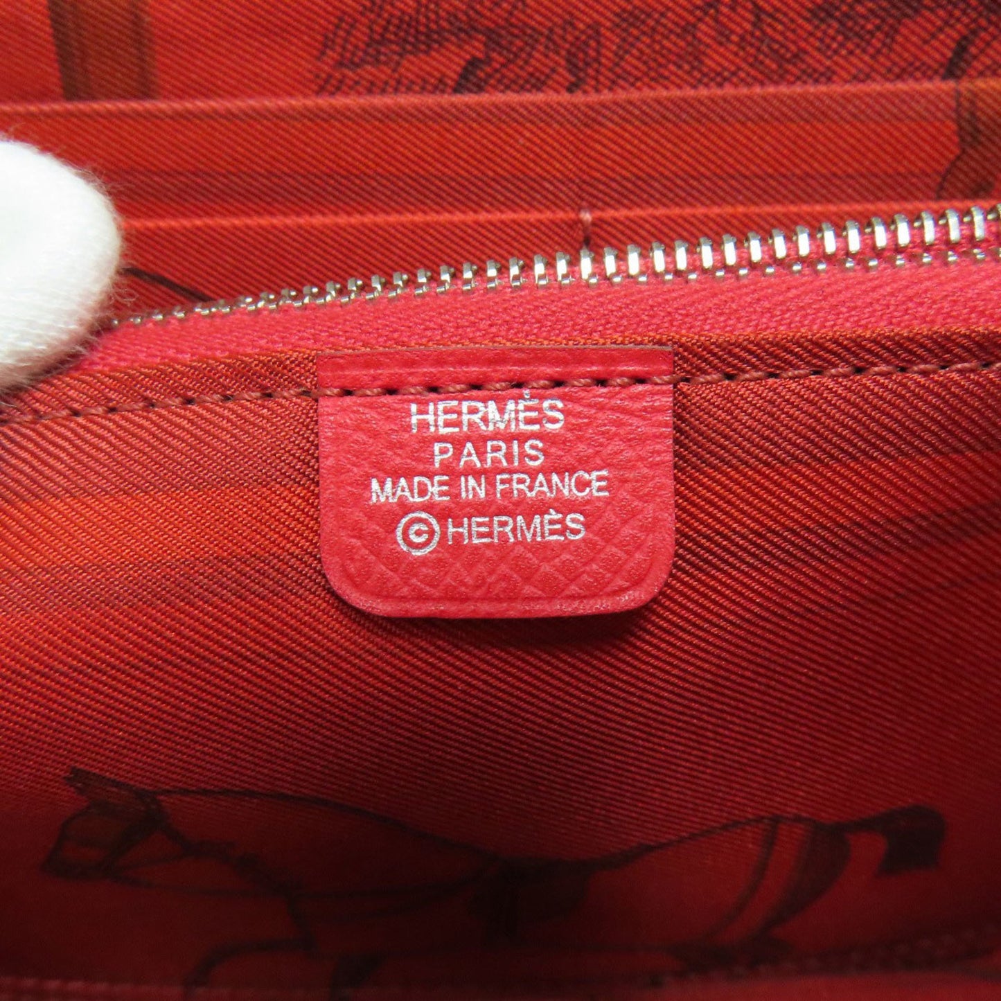 Hermès Silk'In, Red, Leather, wallet