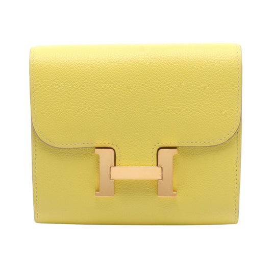 Hermès Constance, Yellow, Leather, wallet