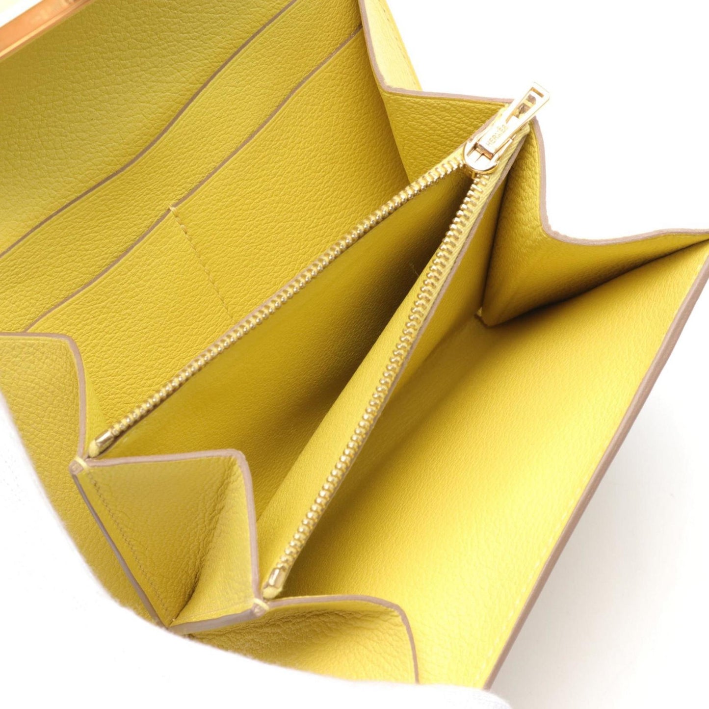 Hermès Constance, Yellow, Leather, wallet