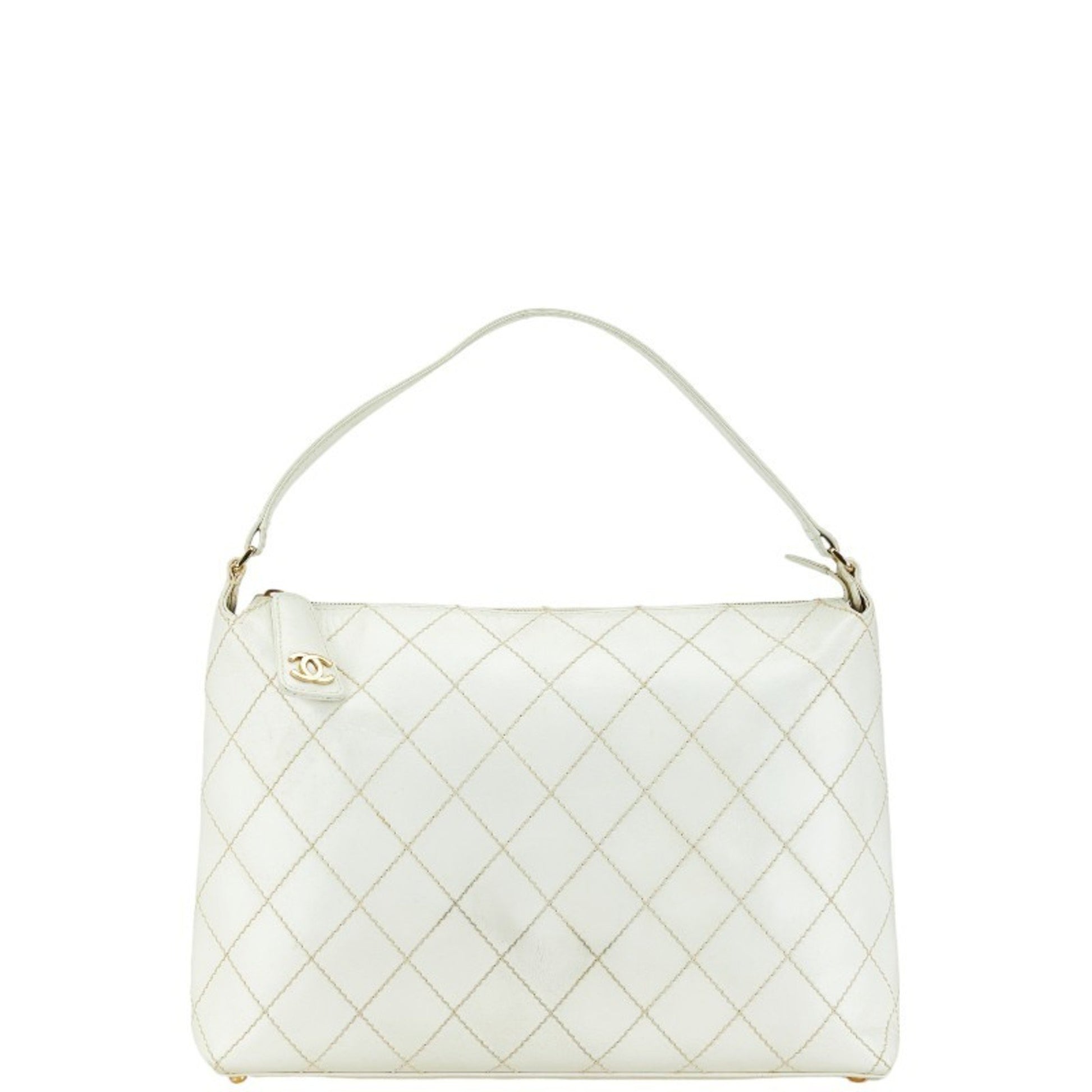 Chanel Wild stitch, White, Leather, handbag