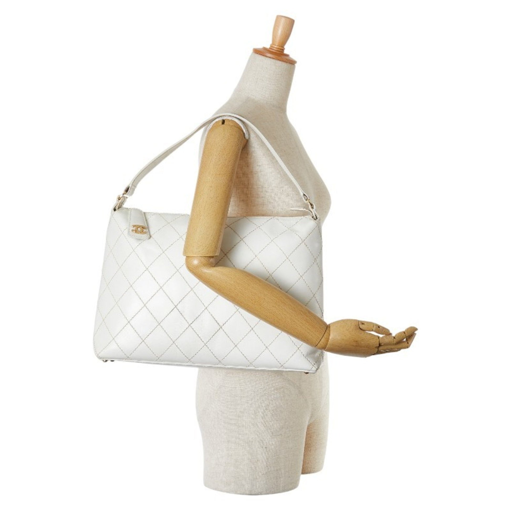 Chanel Wild stitch, White, Leather, handbag