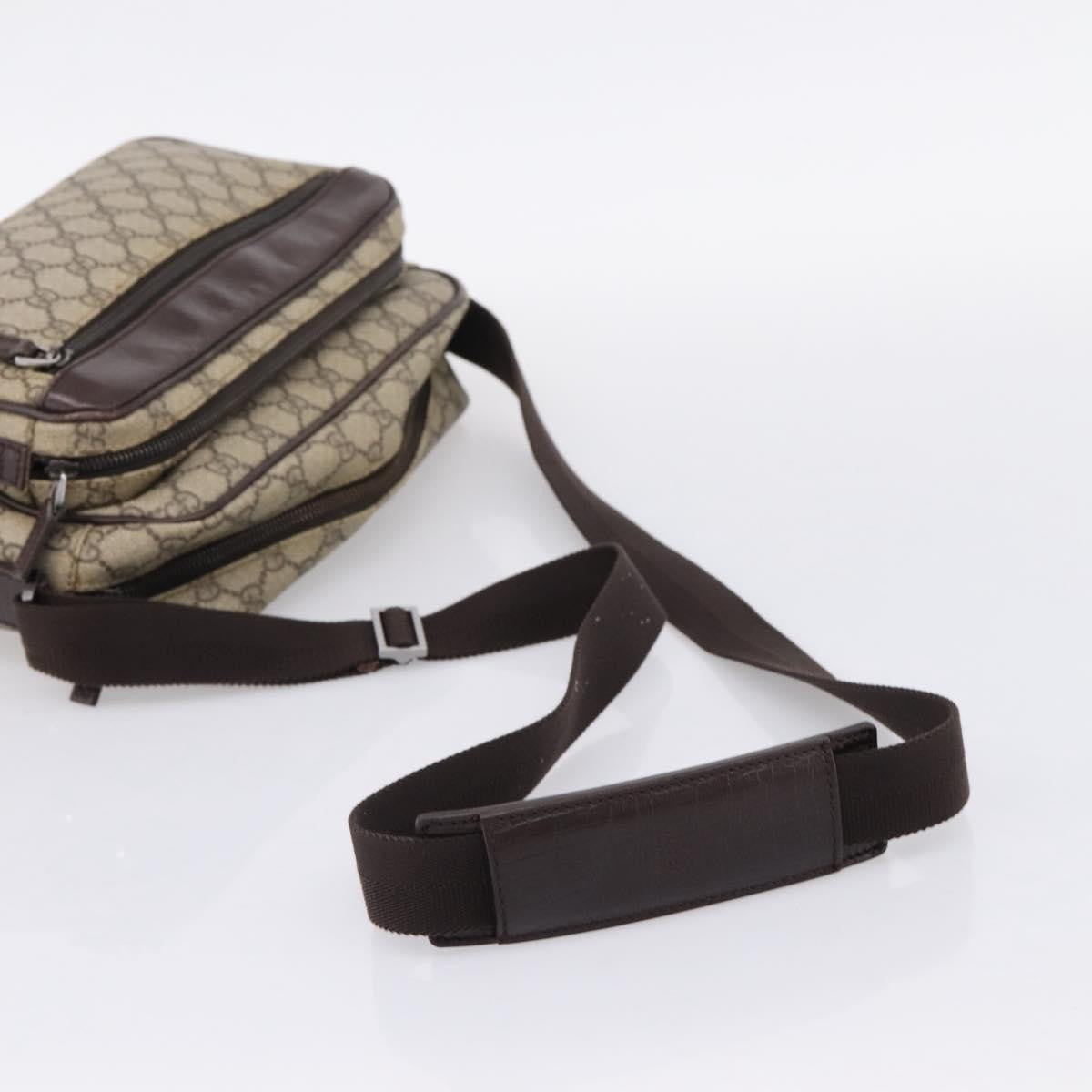 Gucci Front Zip Pocket Messenger GG Coated Canvas, Beige, Canvas, Shoulder Bag