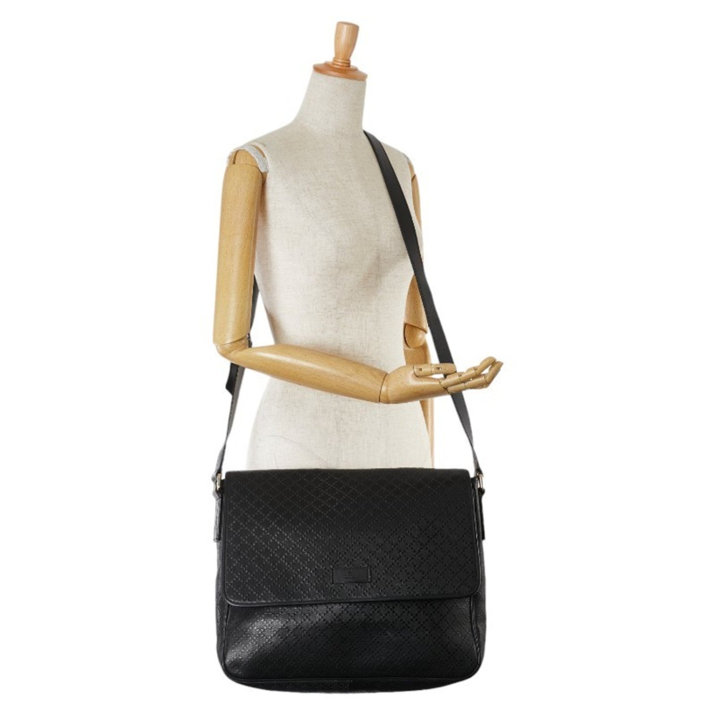 Gucci Guccissima, Black, Leather, shoulder