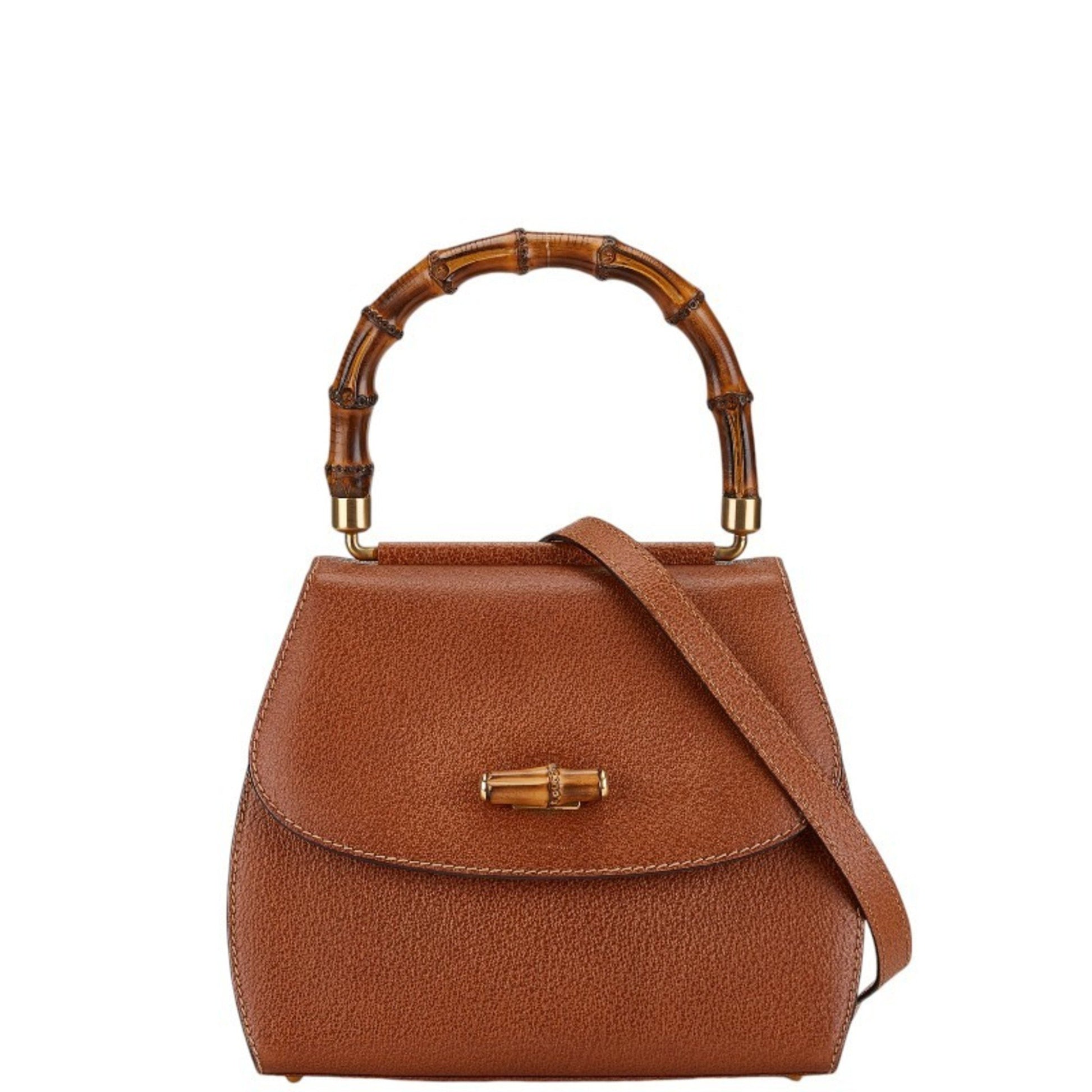 Gucci Bamboo, Brown, Leather, handbag