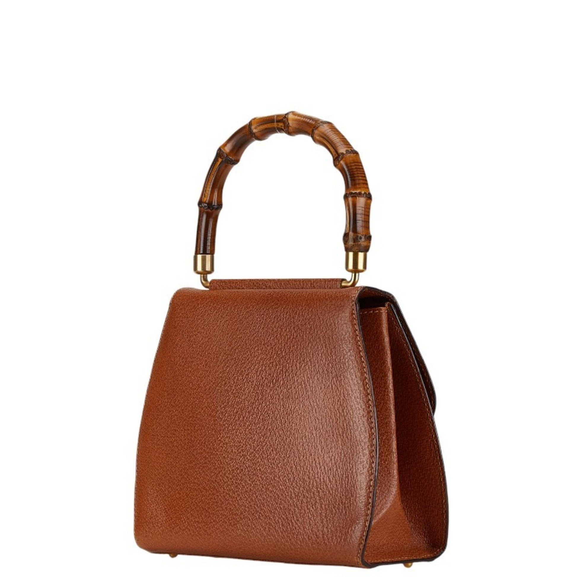 Gucci Bamboo, Brown, Leather, handbag