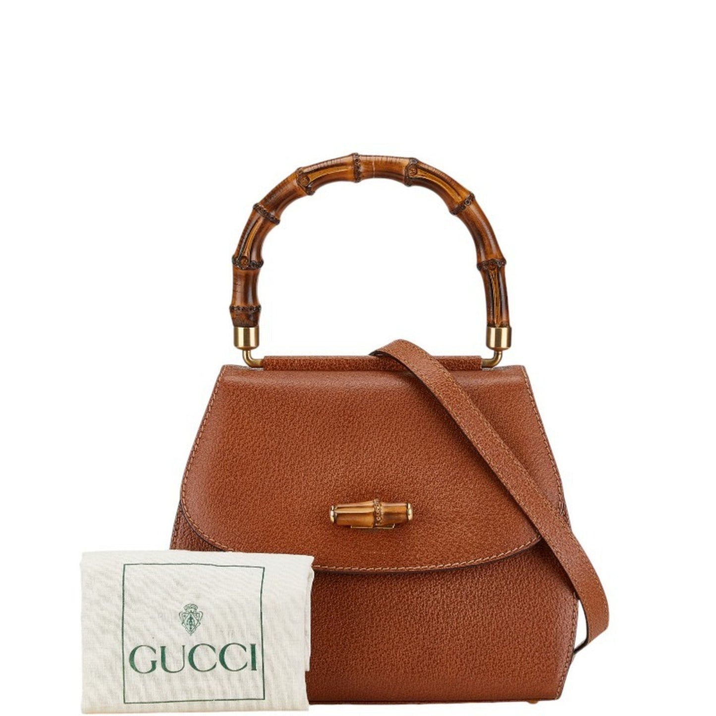 Gucci Bamboo, Brown, Leather, handbag