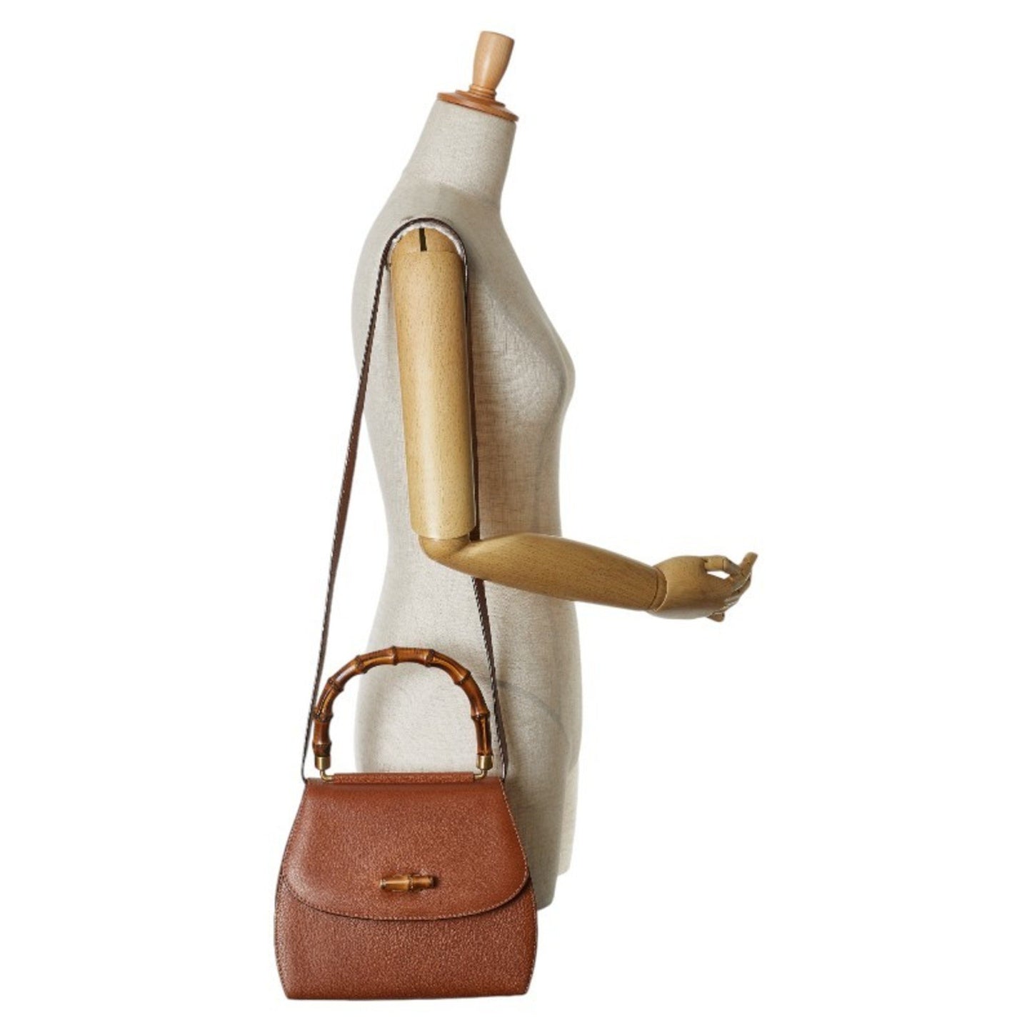 Gucci Bamboo, Brown, Leather, handbag