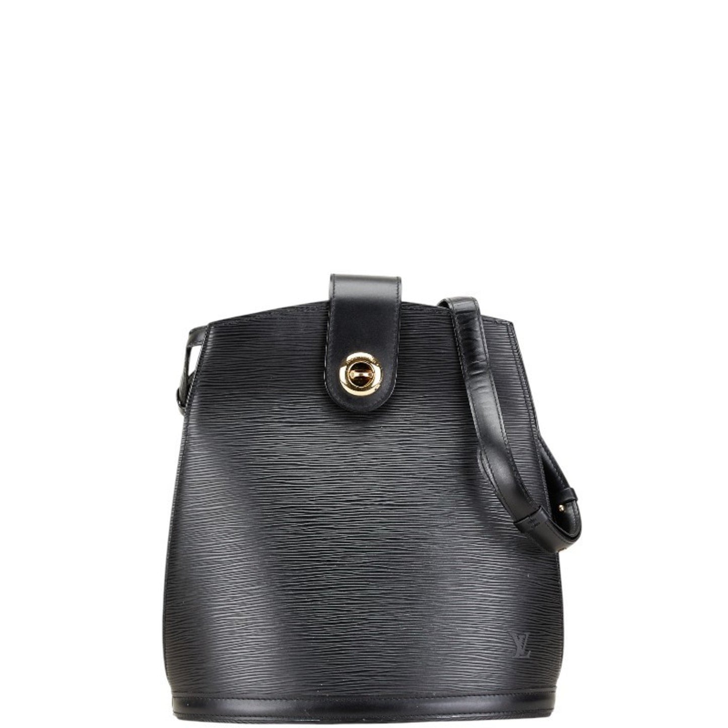 Louis Vuitton Cluny, Black, Leather, shoulder