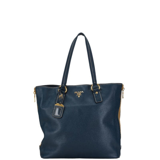 Prada Daino, Navy, Leather, tote