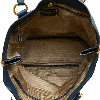 Prada Daino, Navy, Leather, tote