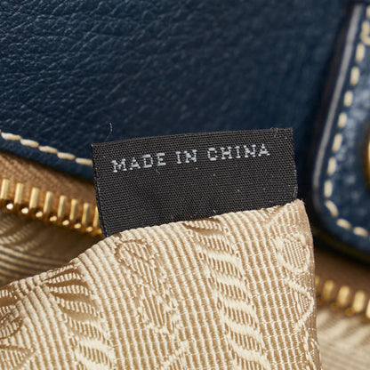 Prada Daino, Navy, Leather, tote