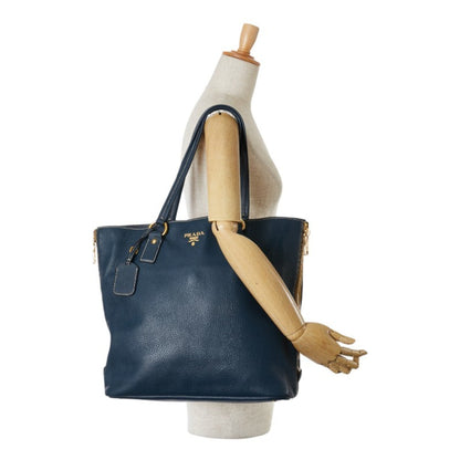 Prada Daino, Navy, Leather, tote