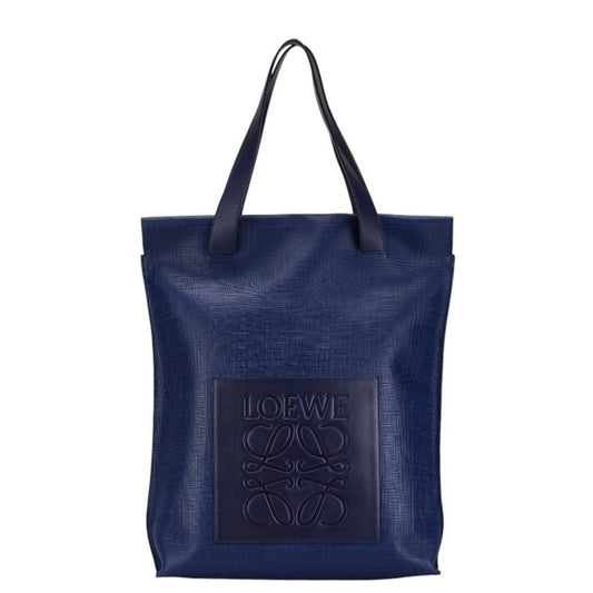 Loewe Anagram, Navy, Leather, tote