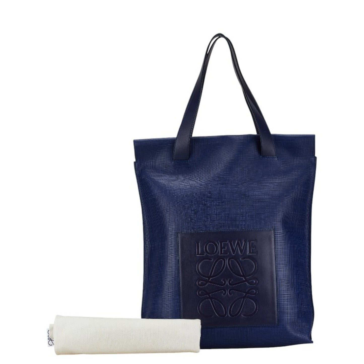 Loewe Anagram, Navy, Leather, tote