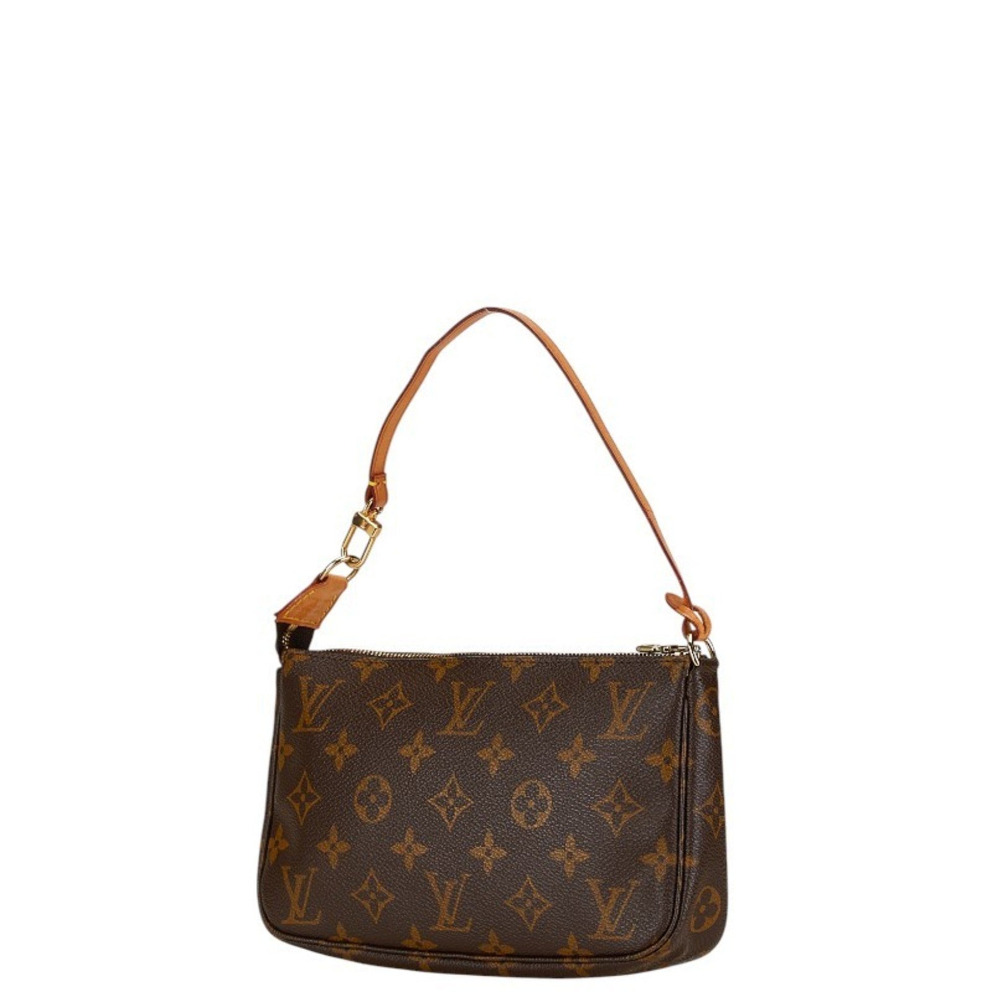 Louis Vuitton Pochette Accessoire, Brown, Canvas, clutch