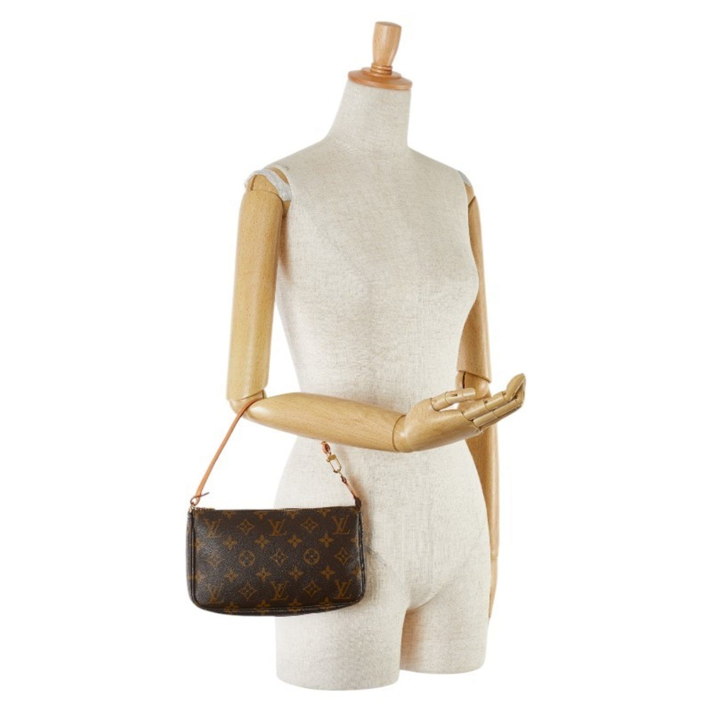 Louis Vuitton Pochette Accessoire, Brown, Canvas, clutch