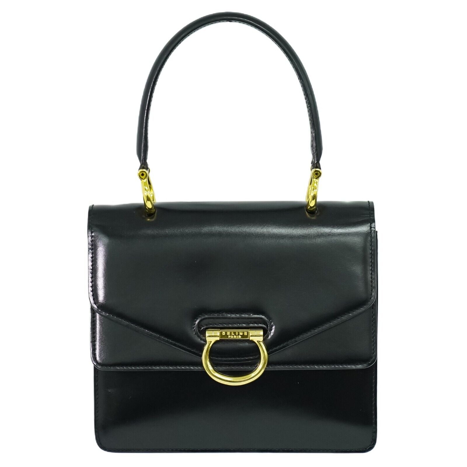 Céline, Black, Leather, handbag