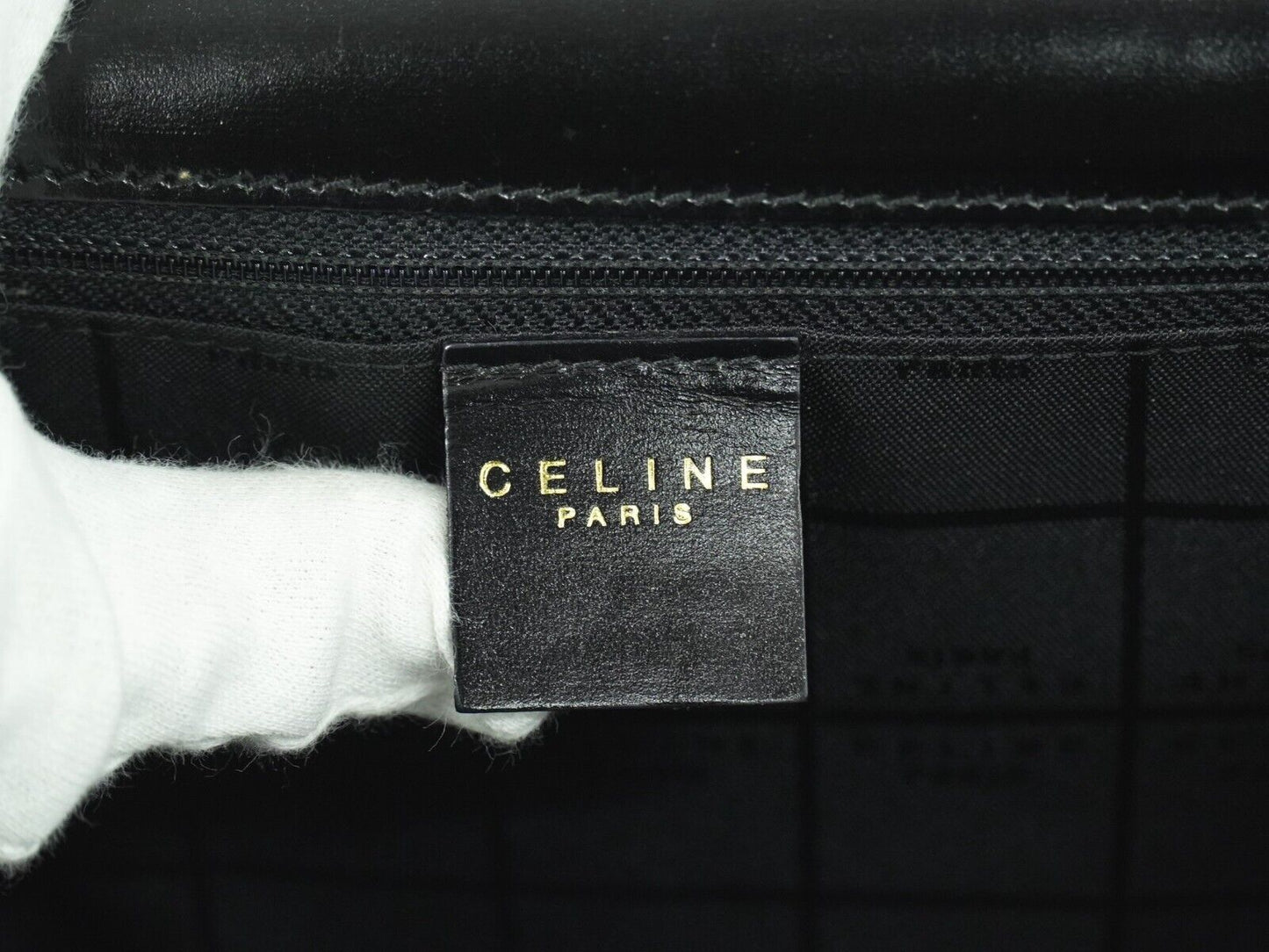 Céline, Black, Leather, handbag