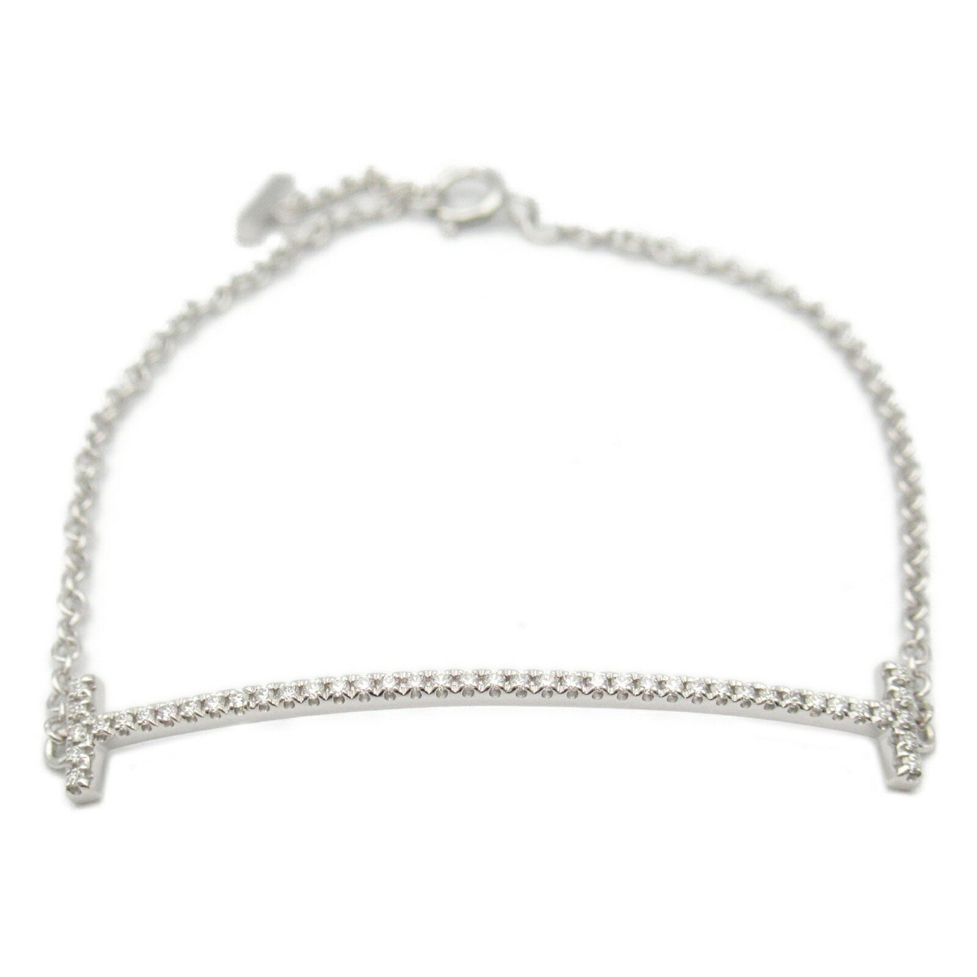 Tiffany & Co T Smile, Silver, White Gold, bracelet