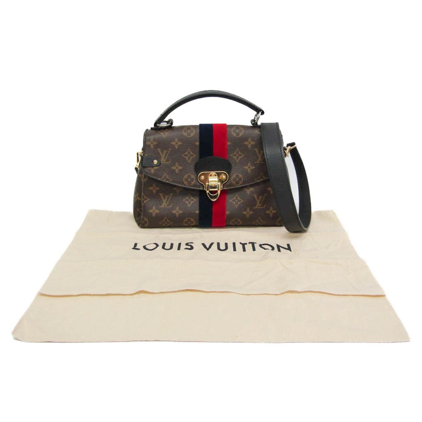 Louis Vuitton Georges, Brown, Canvas, handbag