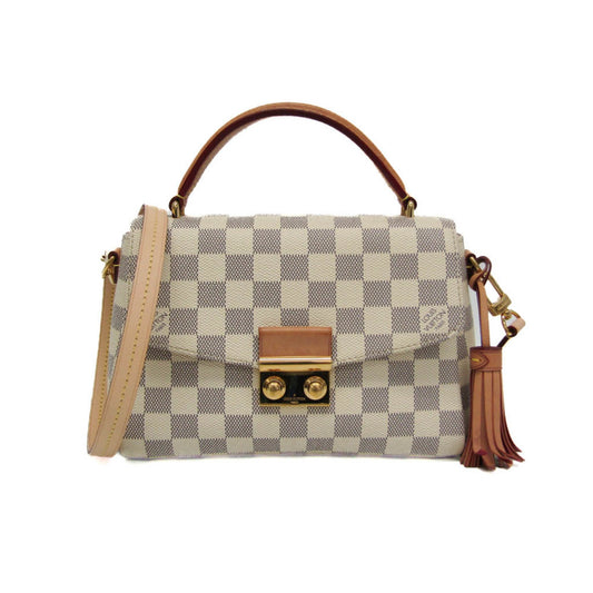 Louis Vuitton Croisette, White, Canvas, handbag