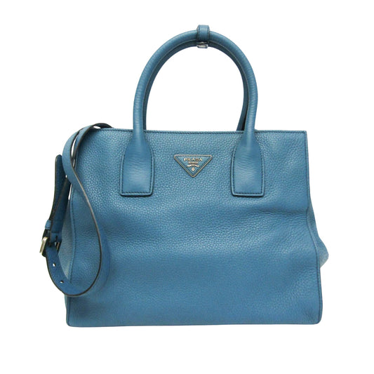 Prada Daino, Blue, Leather, tote