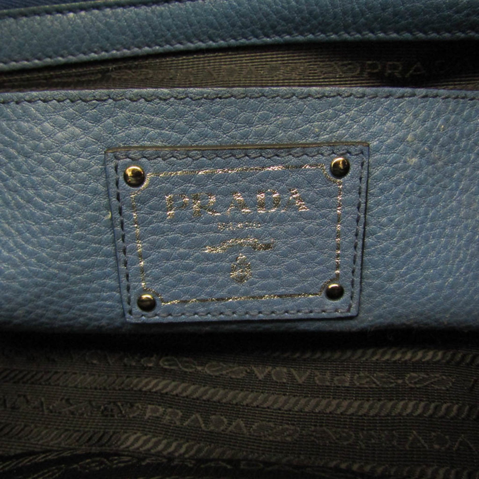 Prada Daino, Blue, Leather, tote