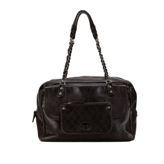 Chanel, Brown, Leather, handbag