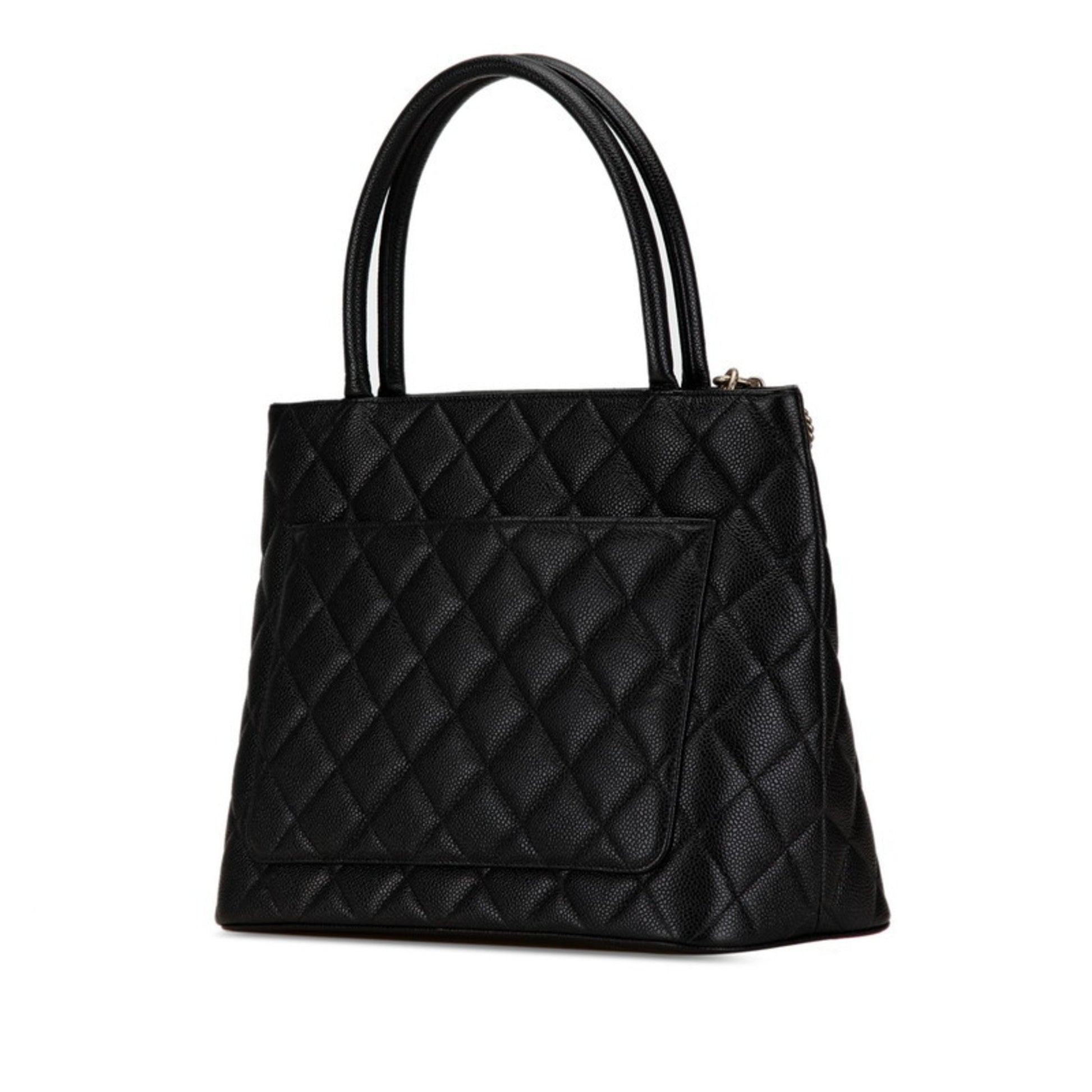 Chanel Medaillon, Black, Leather, tote