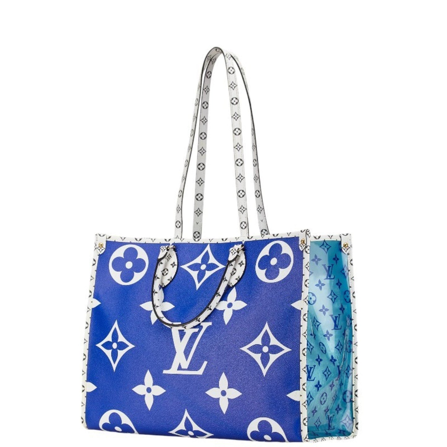 Louis Vuitton Onthego GM, Blue, Canvas, tote