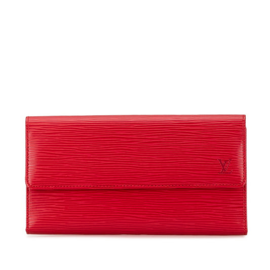 Louis Vuitton Trésor, Red, Leather, wallet