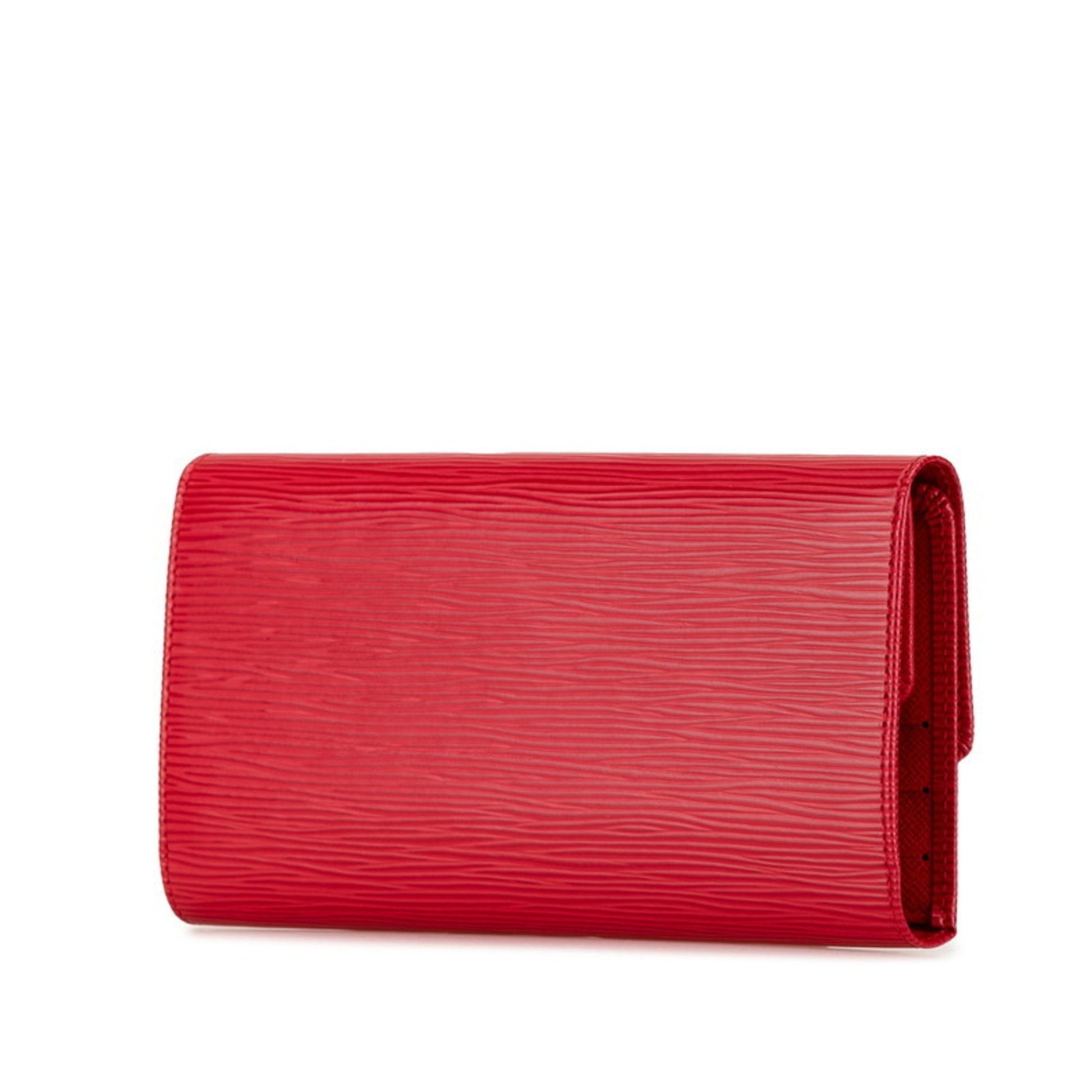 Louis Vuitton Trésor, Red, Leather, wallet