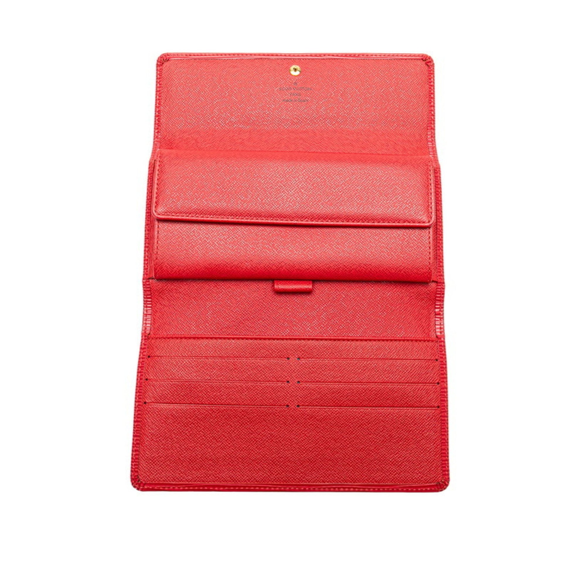 Louis Vuitton Trésor, Red, Leather, wallet