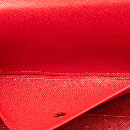 Louis Vuitton Trésor, Red, Leather, wallet