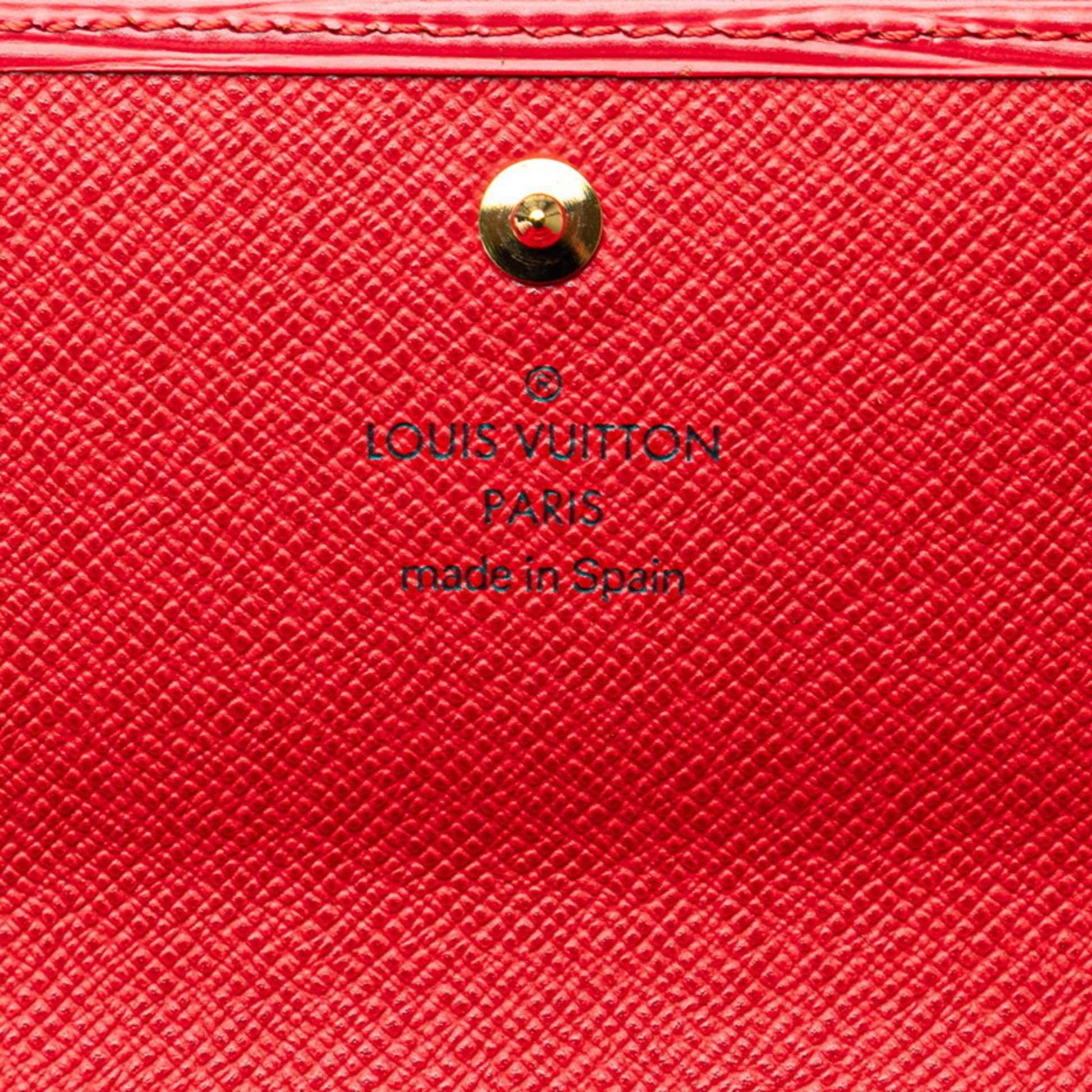 Louis Vuitton Trésor, Red, Leather, wallet