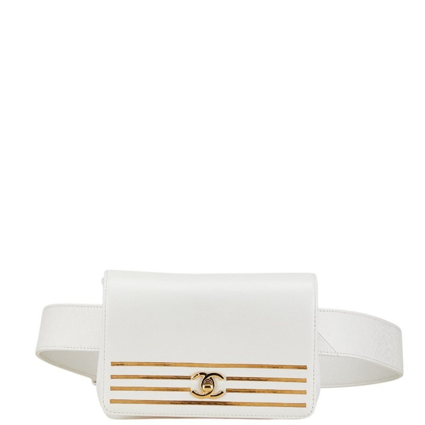 Chanel Coco Mark, White, Leather, shoulder