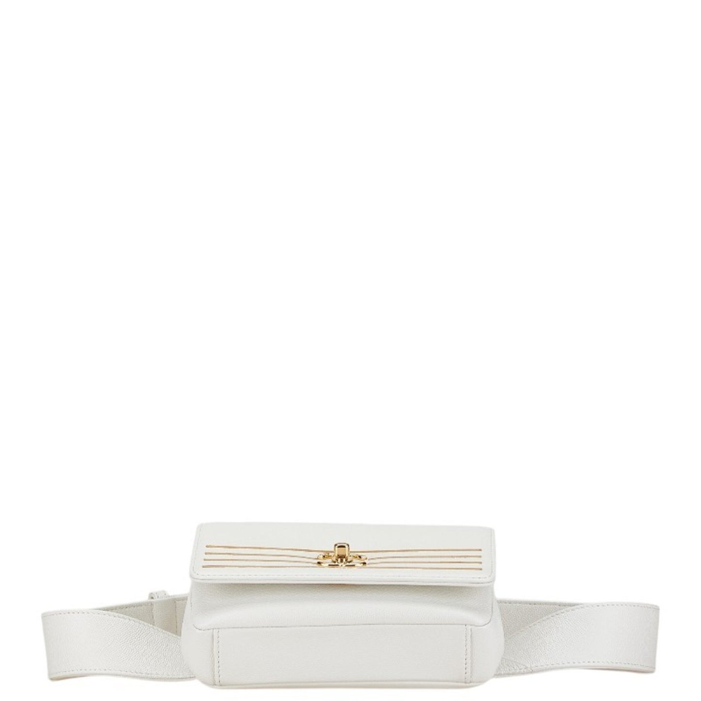 Chanel Coco Mark, White, Leather, shoulder